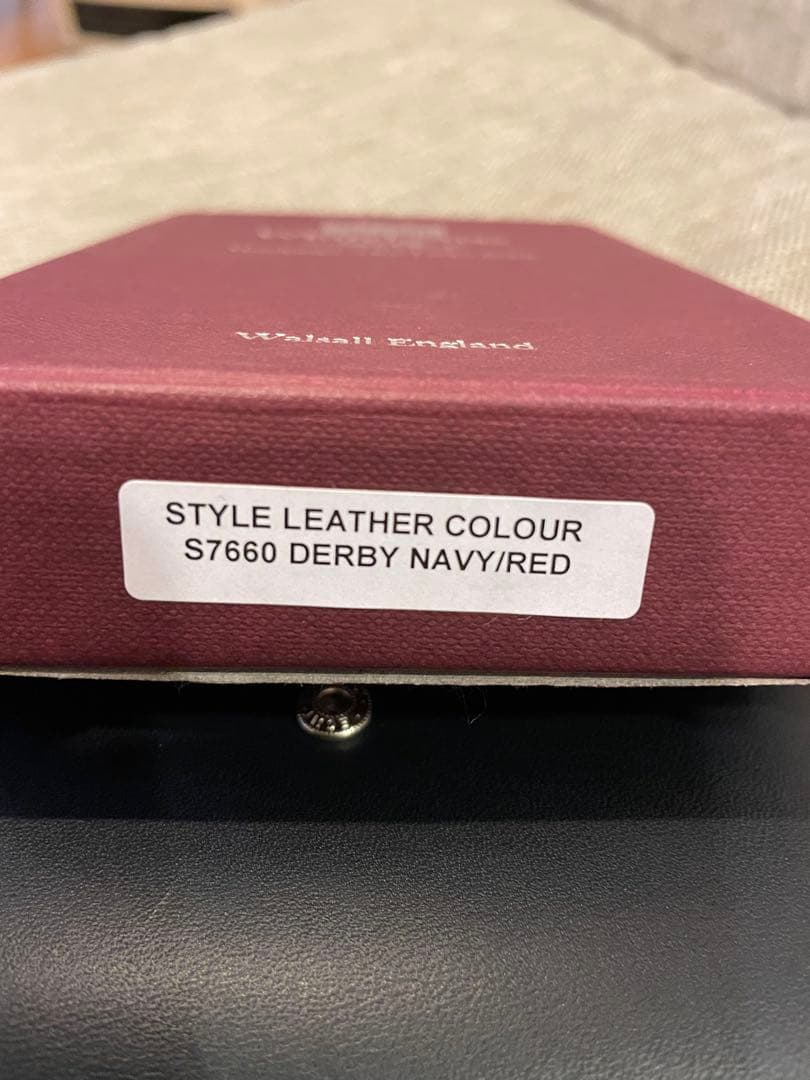 美品Whitehouse Cox 三つ折り財布 ネイビー/レッド