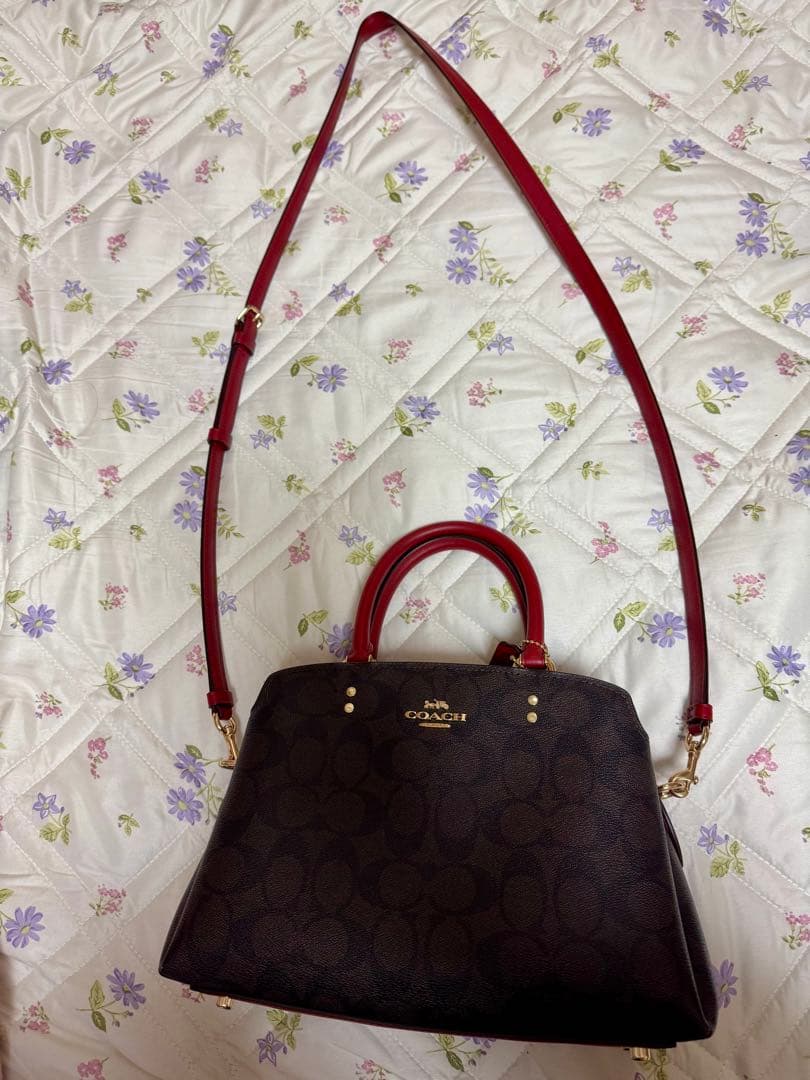 【美品】COACH ショルダーバッグ ブラウン/レッド