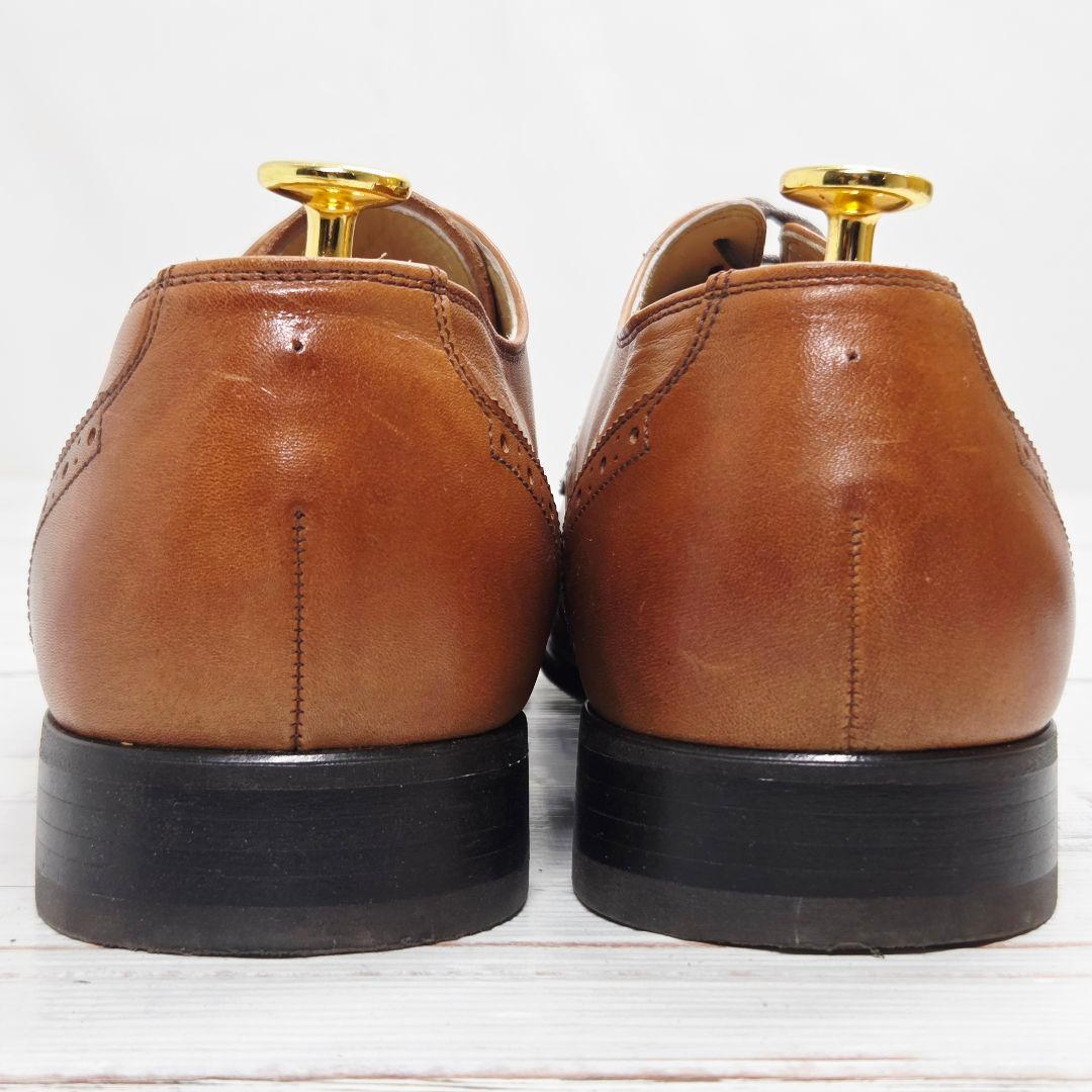 ZUO 南青山 高級 本革 外羽根 ウィングチップ ドレスシューズ 茶 27㎝