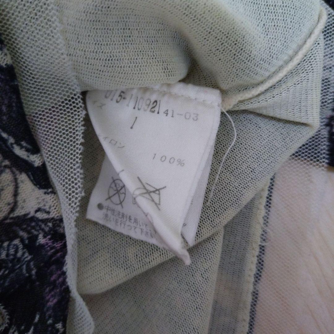 長袖VネックTシャツ 仏像プリント