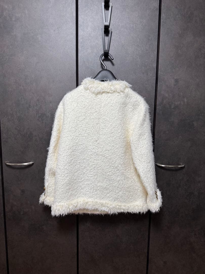 妻私物 UNITED ARROWS シャギーツイードジャケット 白 サイズ36