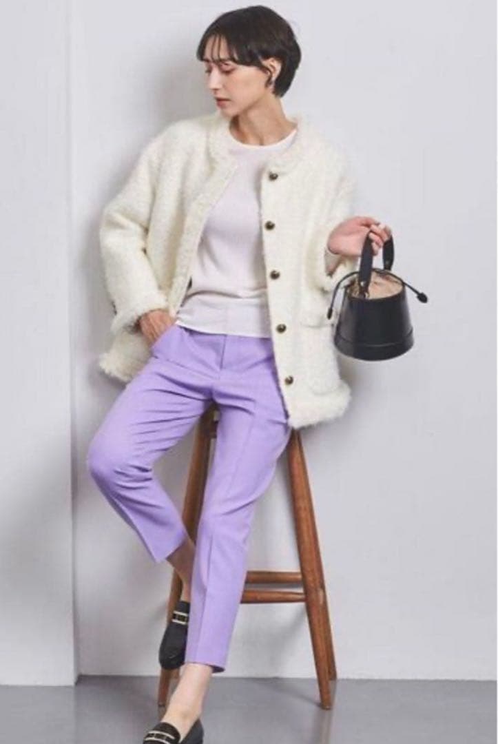 妻私物 UNITED ARROWS シャギーツイードジャケット 白 サイズ36