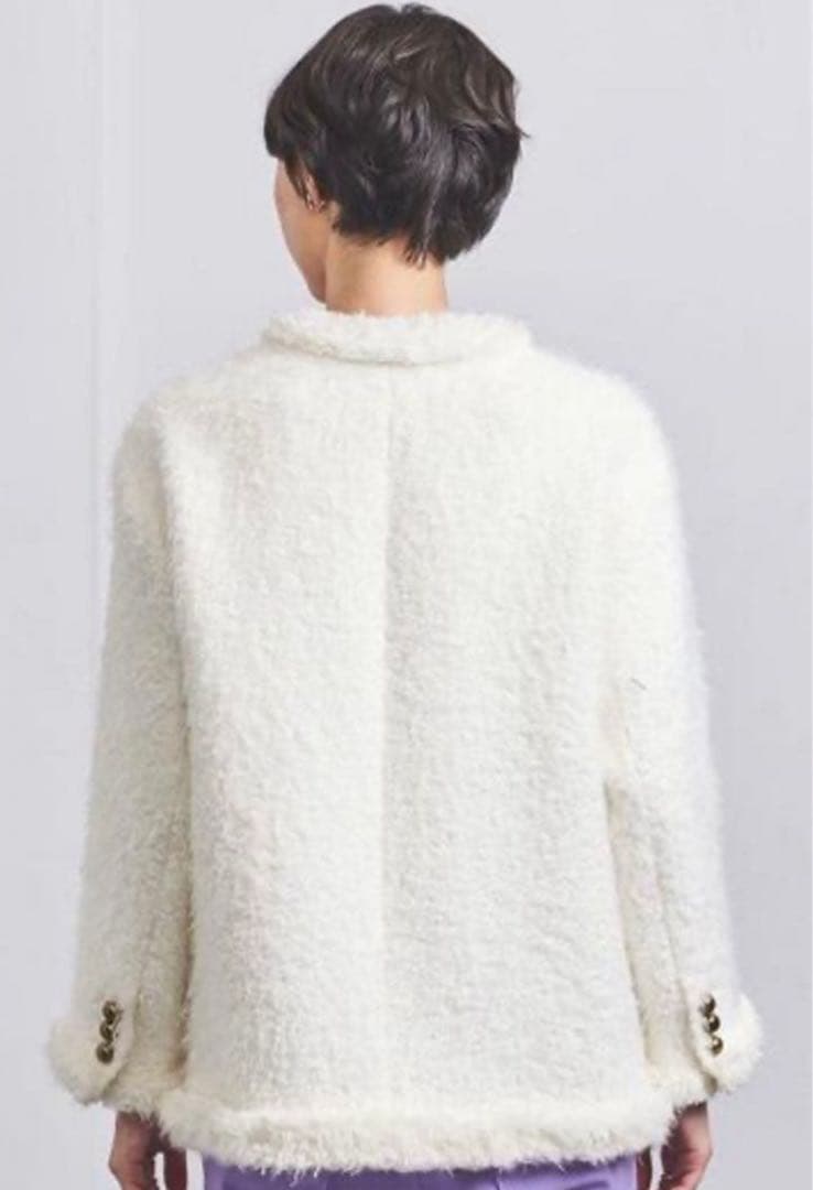妻私物 UNITED ARROWS シャギーツイードジャケット 白 サイズ36