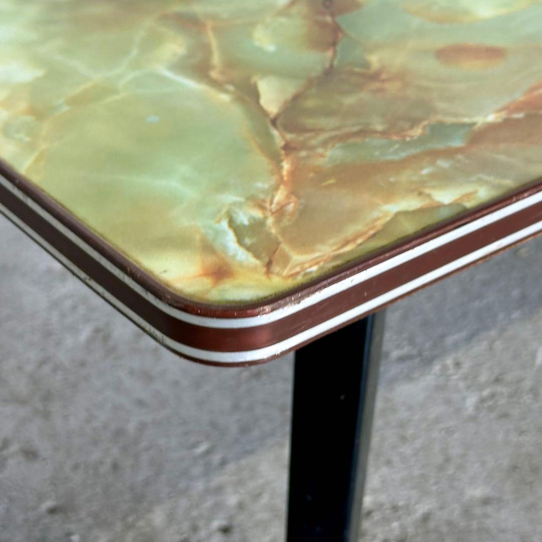 ♢♦︎70s♦︎♢ 昭和レトロ 大型 大理石調 折りたたみちゃぶ台　昭和浪漫