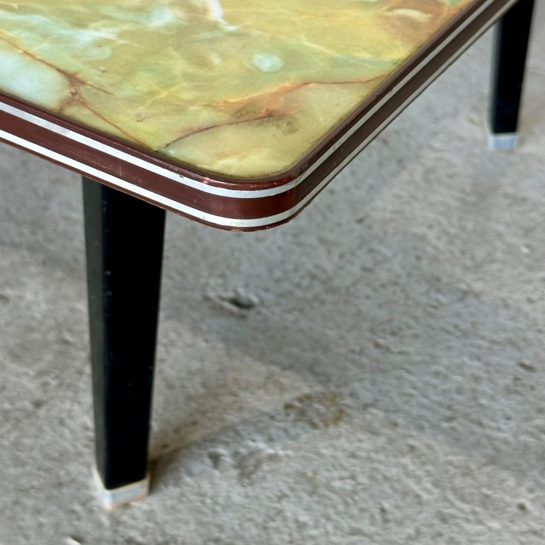 ♢♦︎70s♦︎♢ 昭和レトロ 大型 大理石調 折りたたみちゃぶ台　昭和浪漫