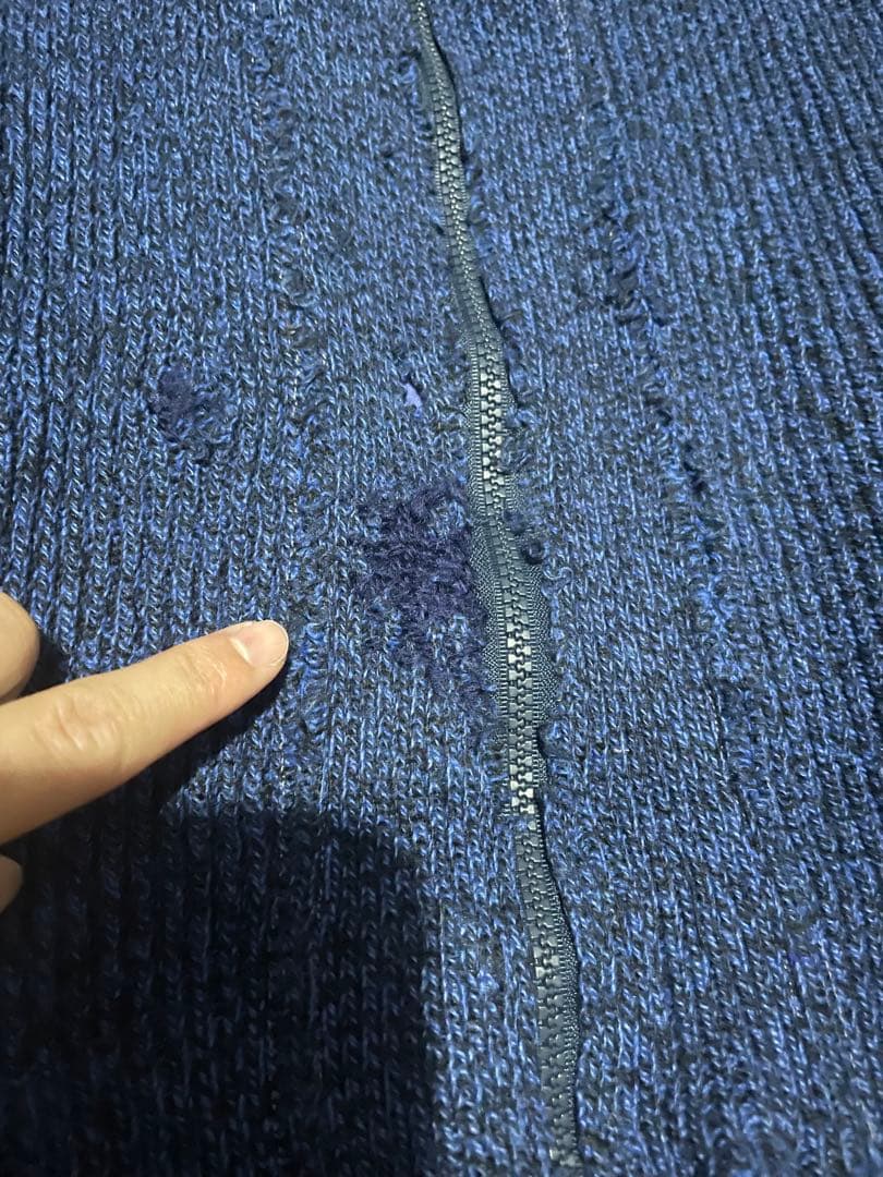 1960-70s フランス　ビンテージ　ニットジャケット　ダメージ　襤褸