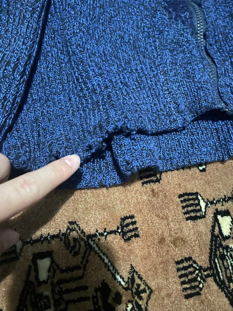 1960-70s フランス　ビンテージ　ニットジャケット　ダメージ　襤褸