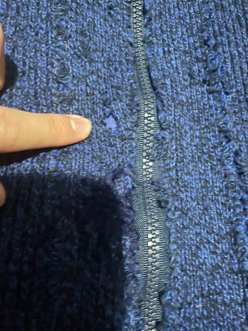 1960-70s フランス　ビンテージ　ニットジャケット　ダメージ　襤褸