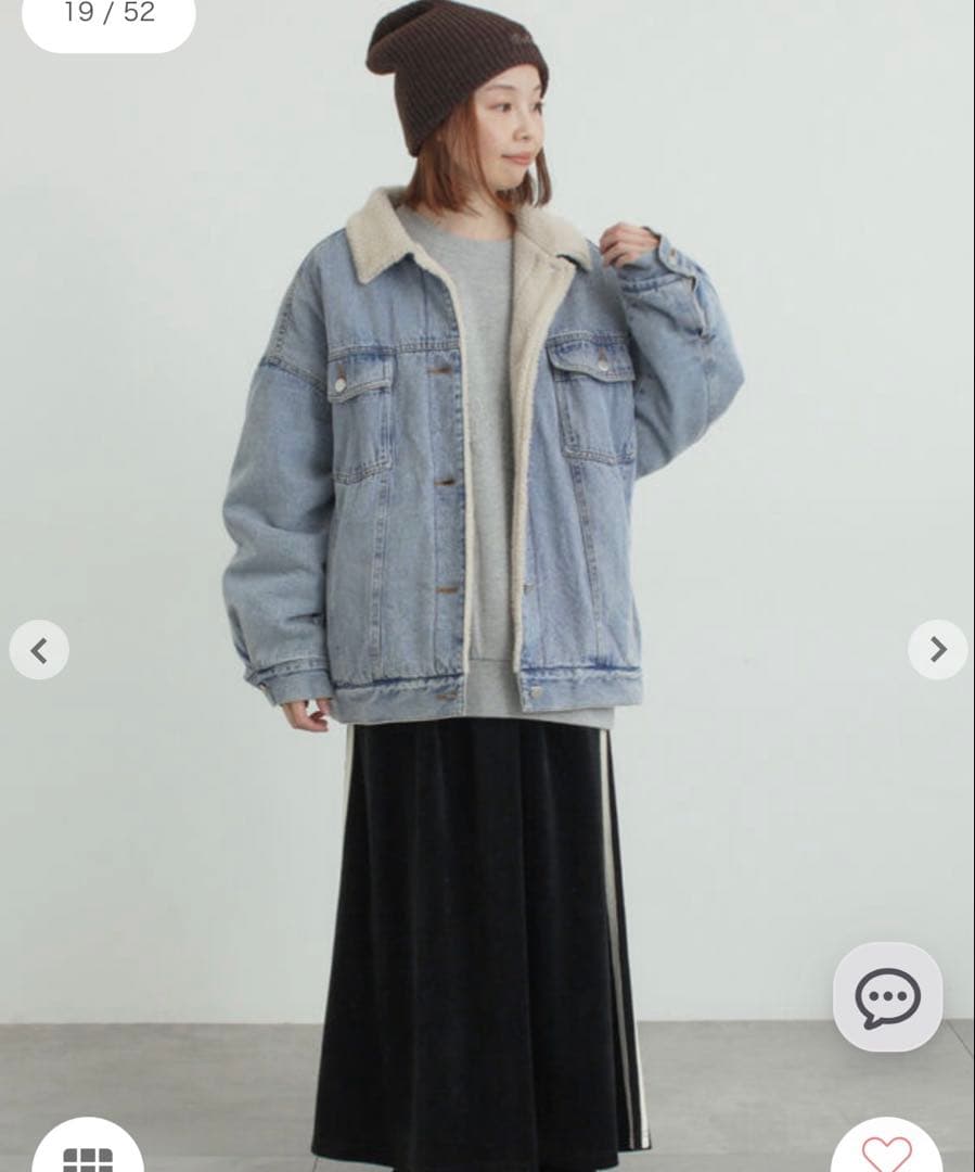 サマンサモスモス デニムボアジャケット　ブルー