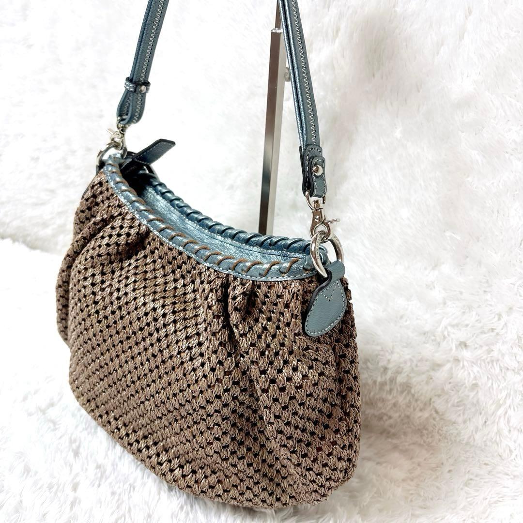 PELLE BORSA ペレボルサ 編み込みショルダーバッグ 3way