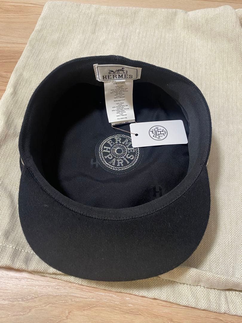 【新品未使用】エルメス　キャスケット　黒　帽子　58 hermes