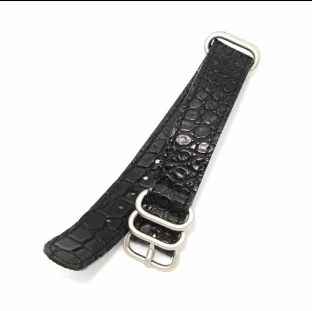 値下げ！THE SOLE クロコダイル NATOベルト 20mm 黒