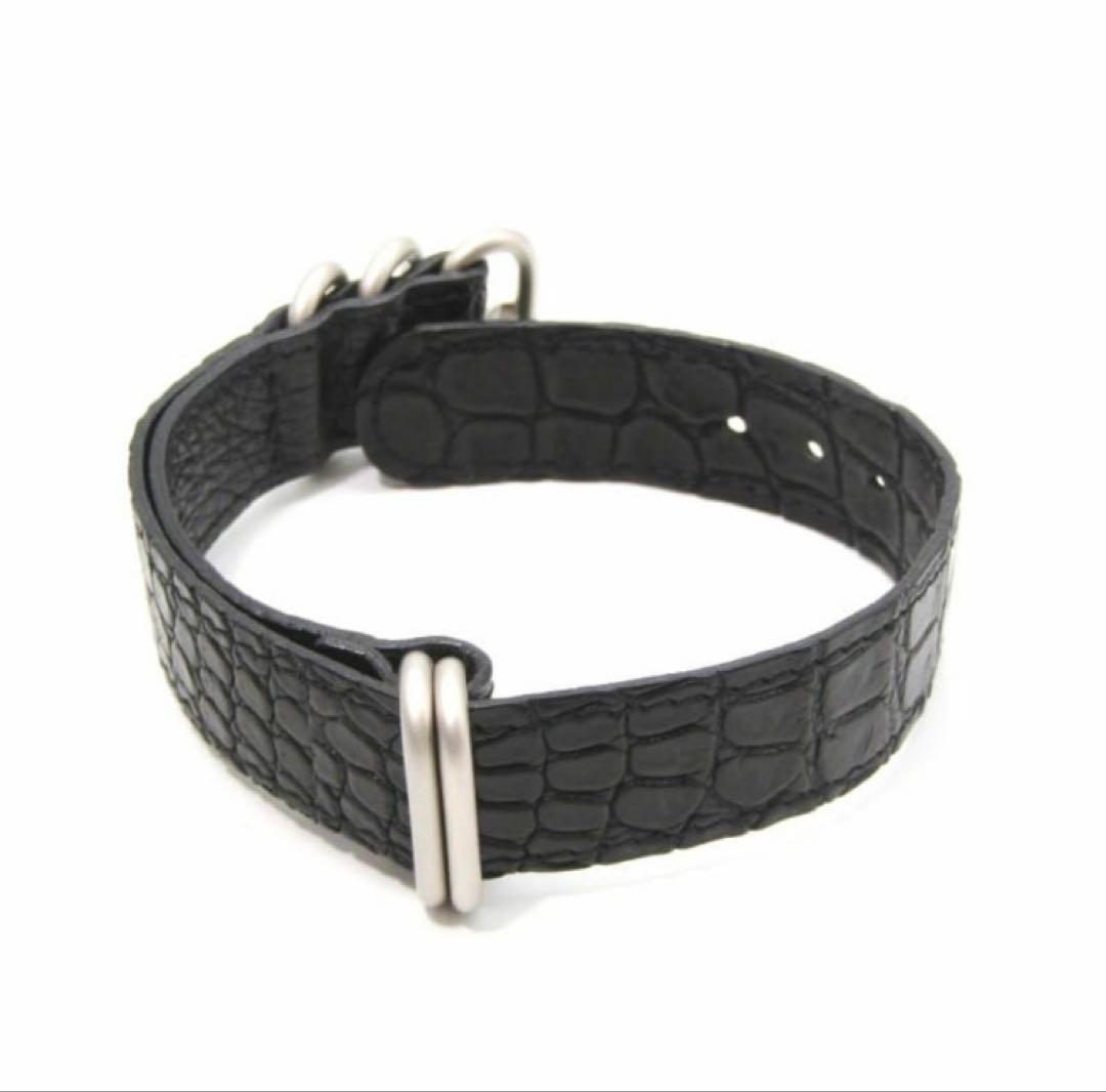 値下げ！THE SOLE クロコダイル NATOベルト 20mm 黒