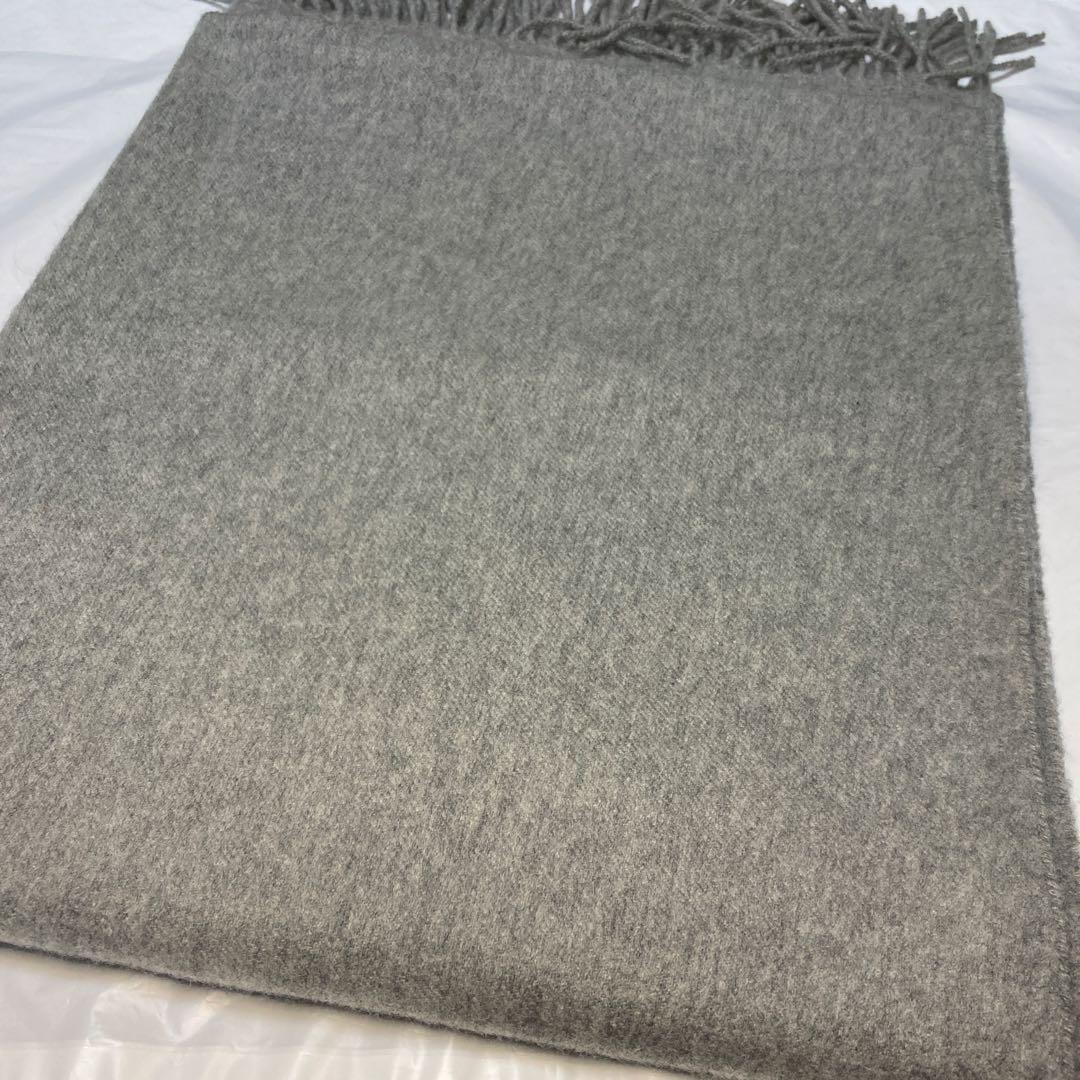 ジョンストンズ カシミヤ100％ 大判ストール ライトグレー