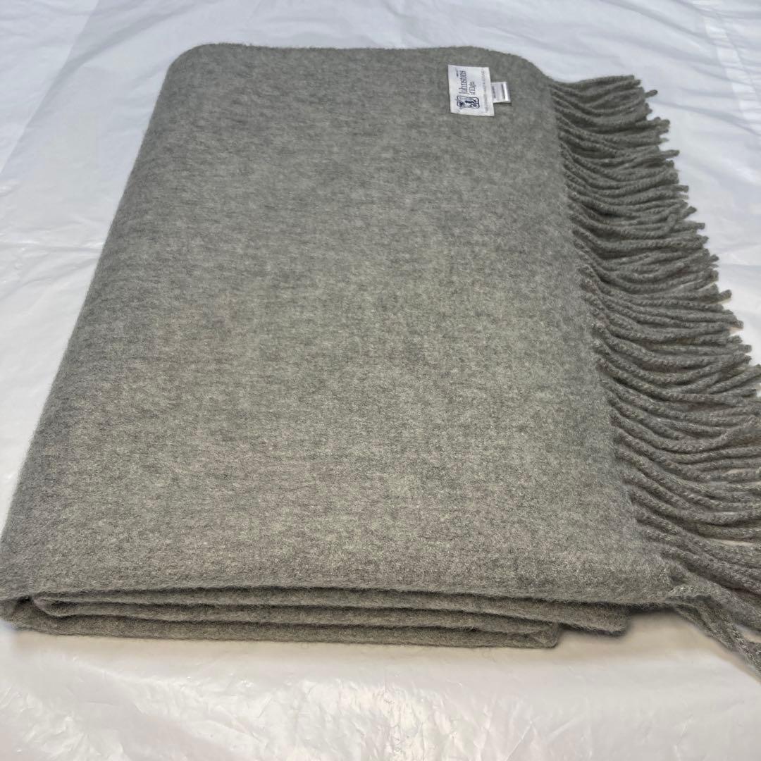 ジョンストンズ カシミヤ100％ 大判ストール ライトグレー