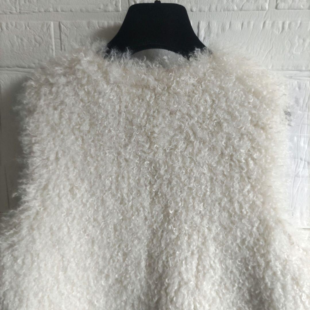 美品✨RISLEY 　リズレー　Vネックファー ジレ　ムートン　　ベスト