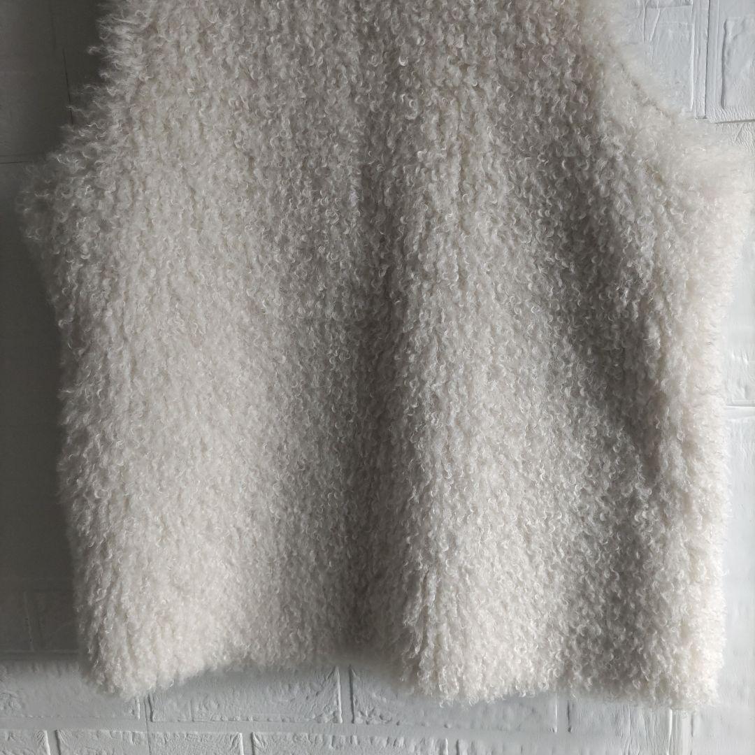 美品✨RISLEY 　リズレー　Vネックファー ジレ　ムートン　　ベスト