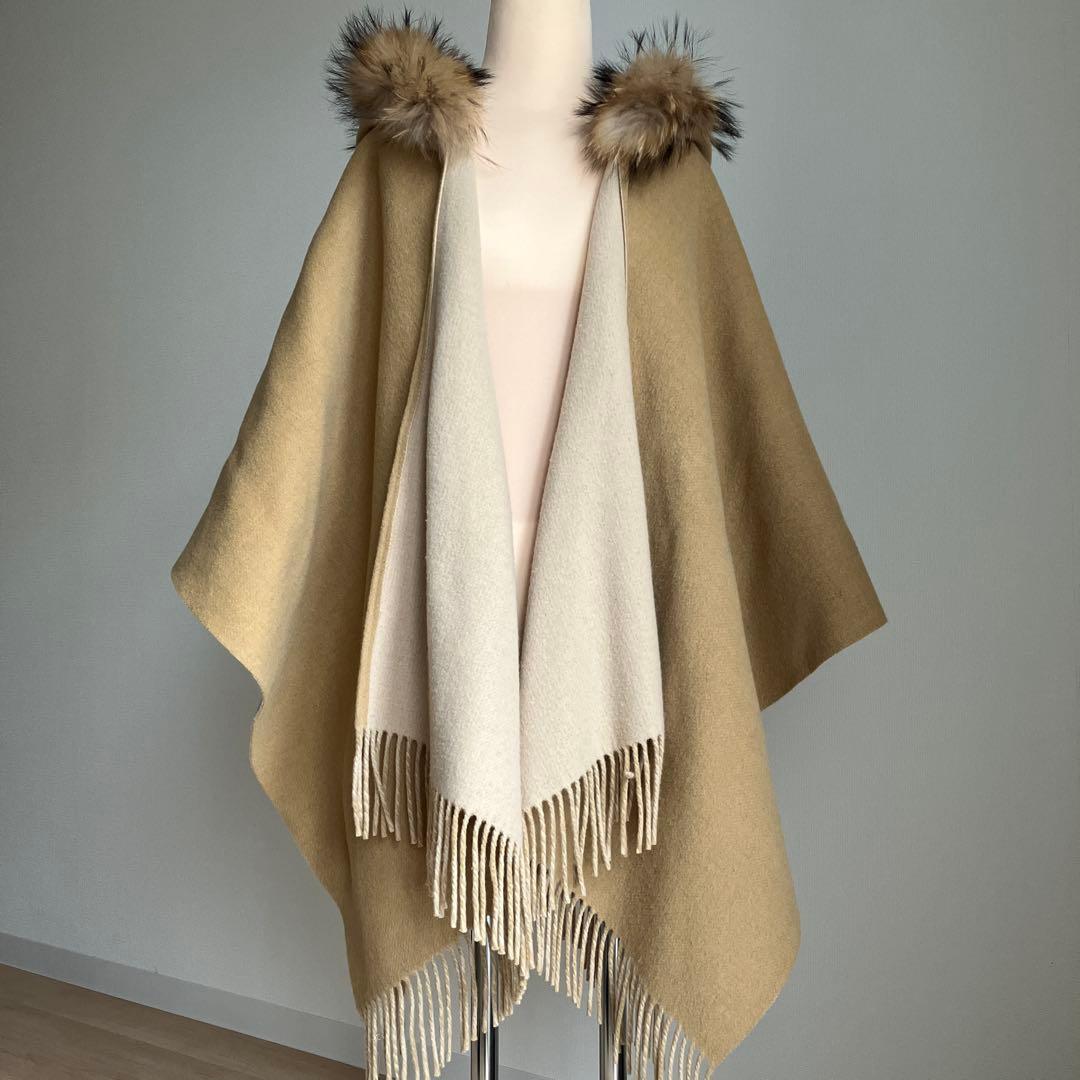 GRACE CONTINENTAL リバーシブル ケープ　ファーストール