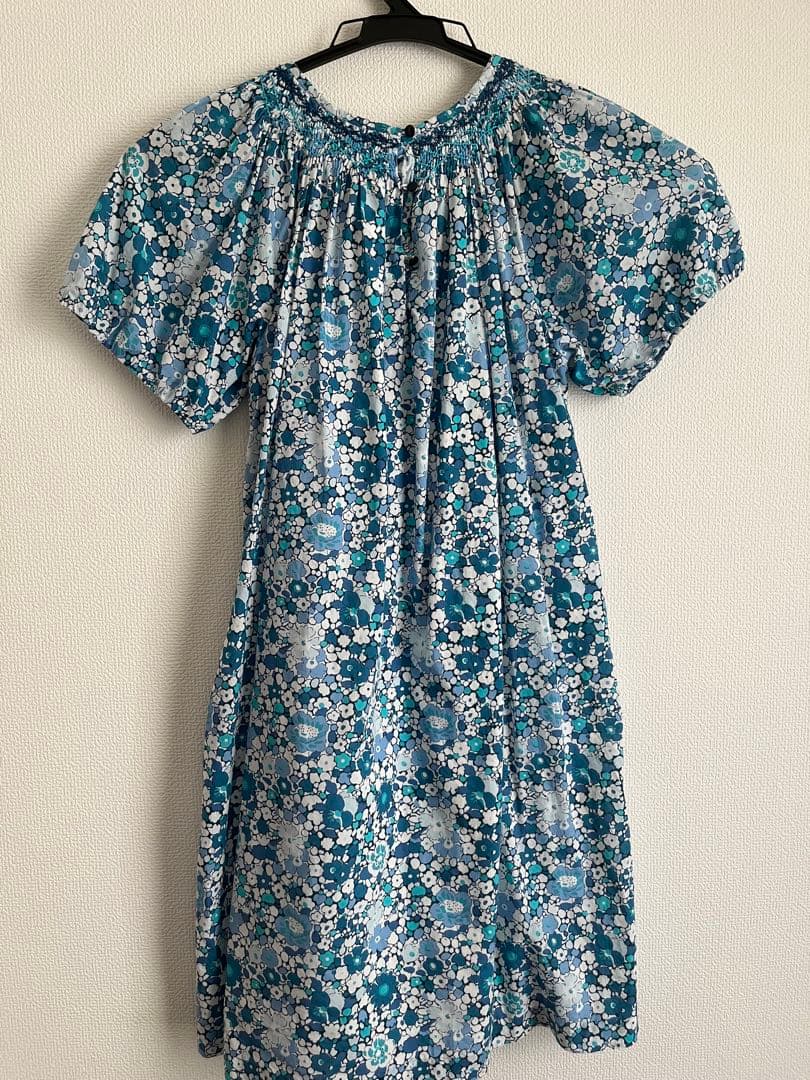 極美品⬛︎ジャカディJacadi青系花柄リバティ半袖ワンピース 150cm 12A