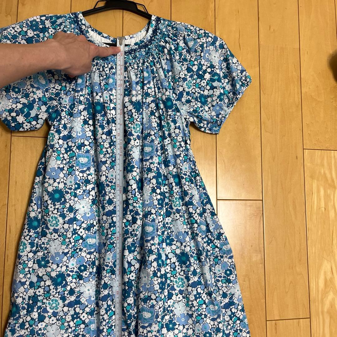 極美品⬛︎ジャカディJacadi青系花柄リバティ半袖ワンピース 150cm 12A