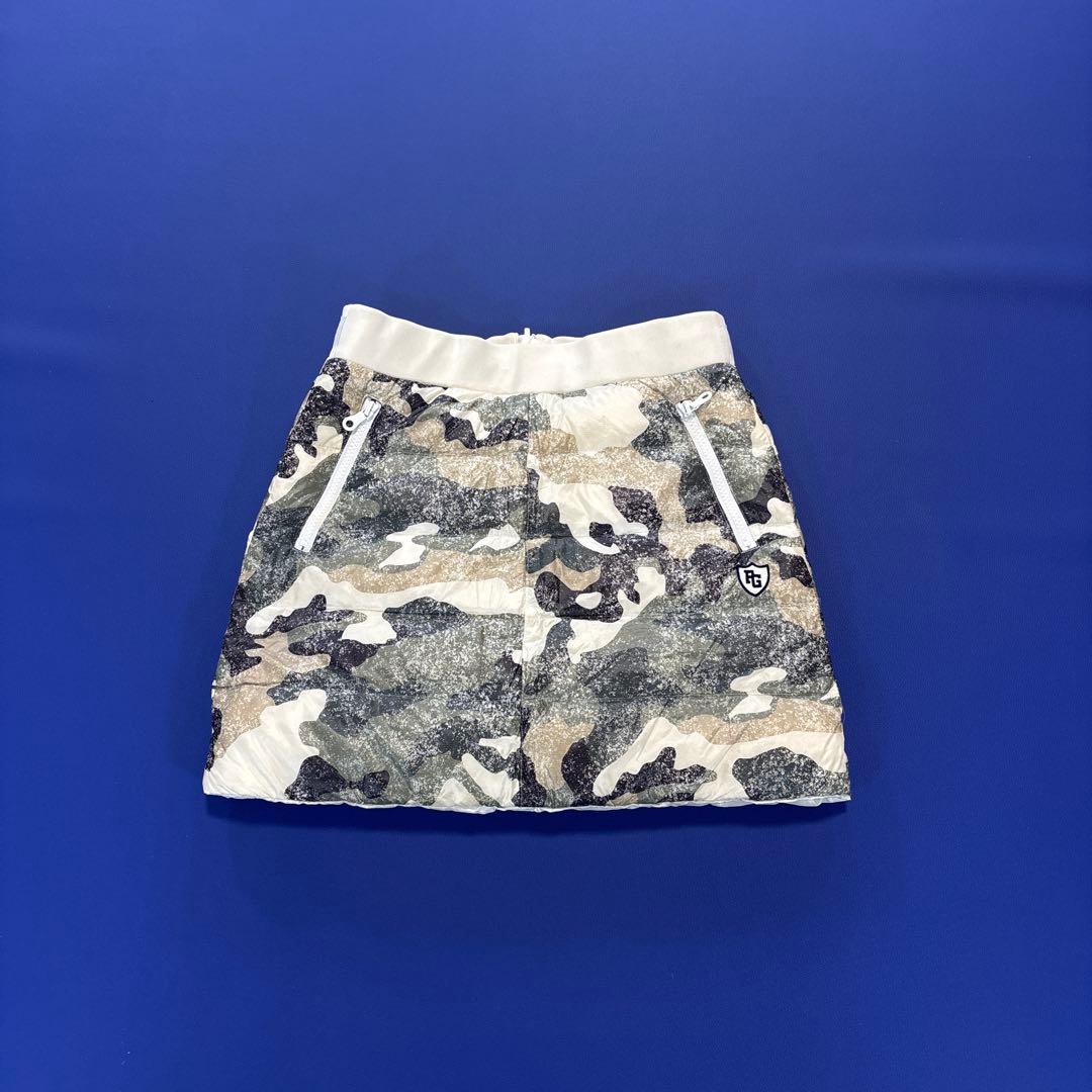 パーリーゲイツ　ダウンスカート　リバーシブル　カモフラ　0/S ドロスト