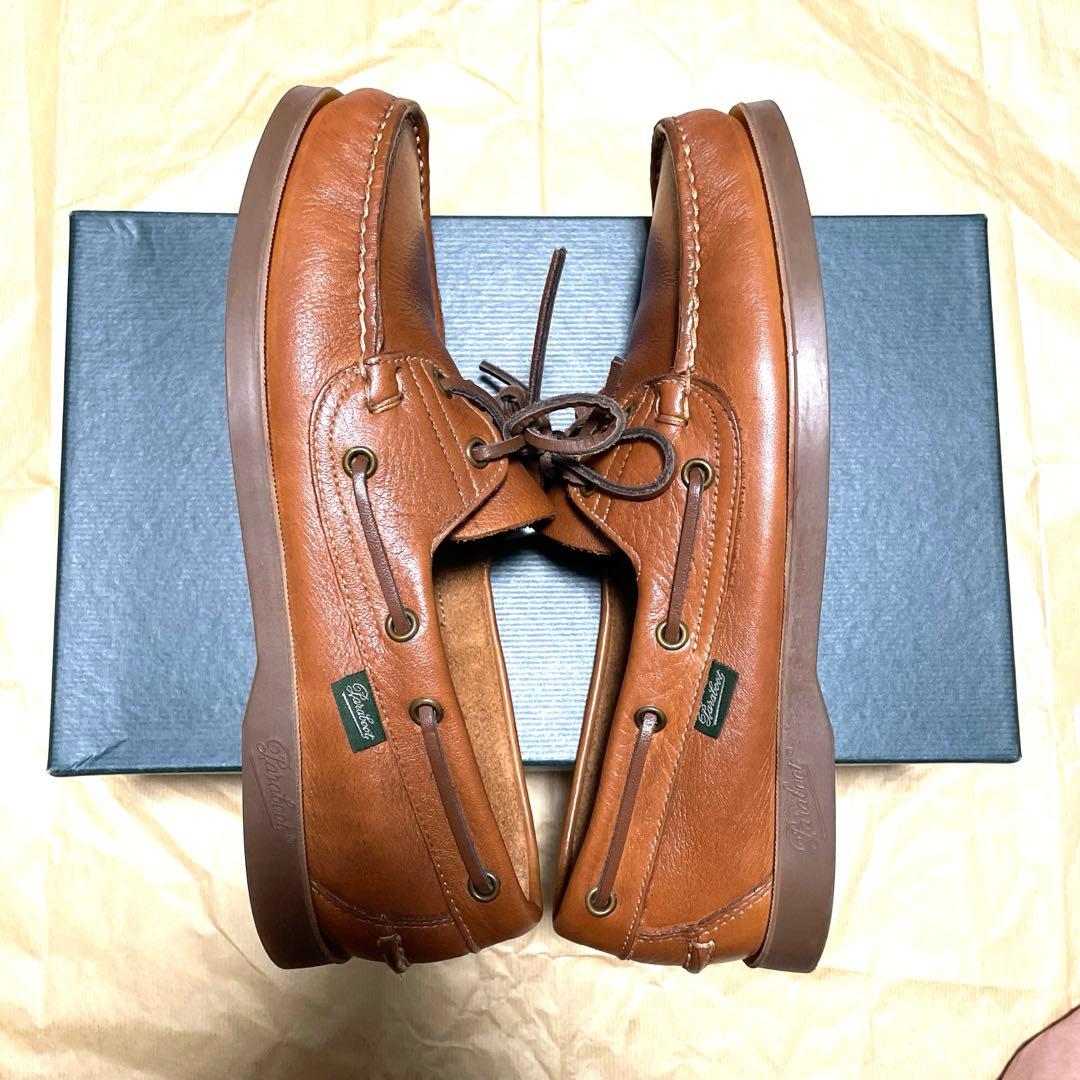 【美品】パラブーツ バース(デッキシューズ) カーフグレインレザー
