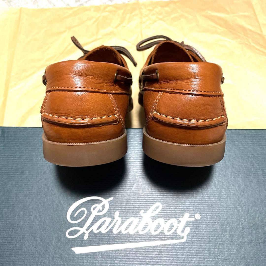 【美品】パラブーツ バース(デッキシューズ) カーフグレインレザー