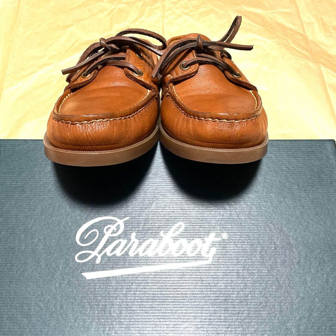 【美品】パラブーツ バース(デッキシューズ) カーフグレインレザー