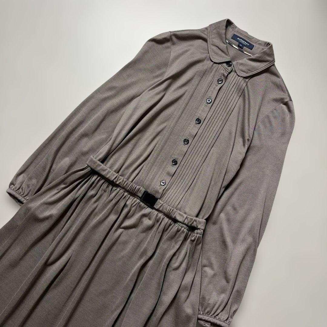 バーバリーロンドン ワンピース シルク混 胸タック