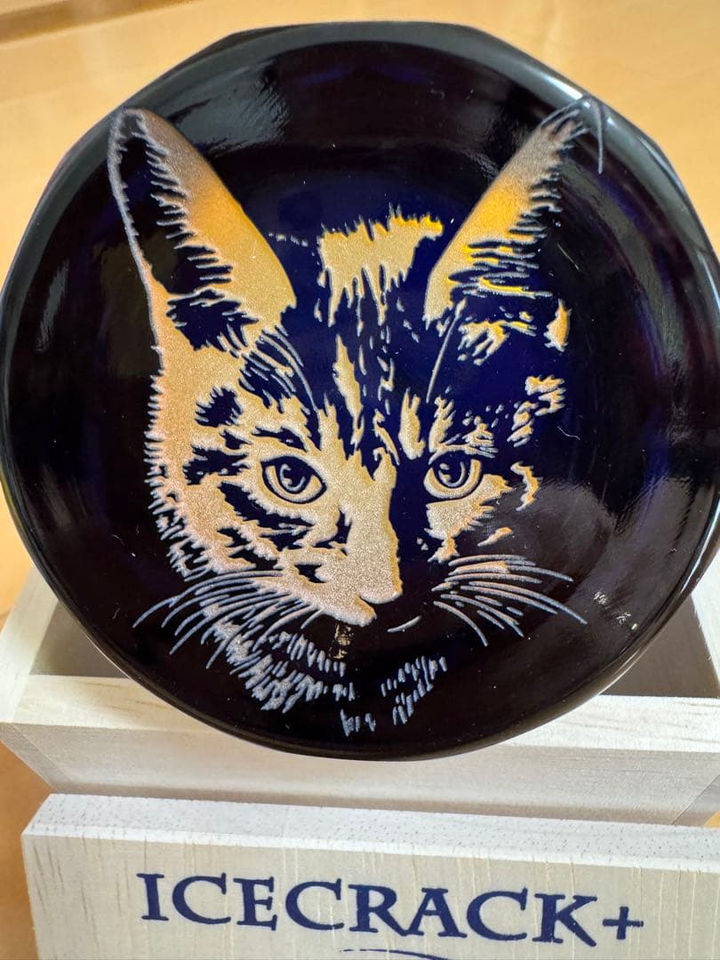 【坂上どうぶつ王国紹介】人気の深淵猫+七宝紋　可夜硝子　猫切子