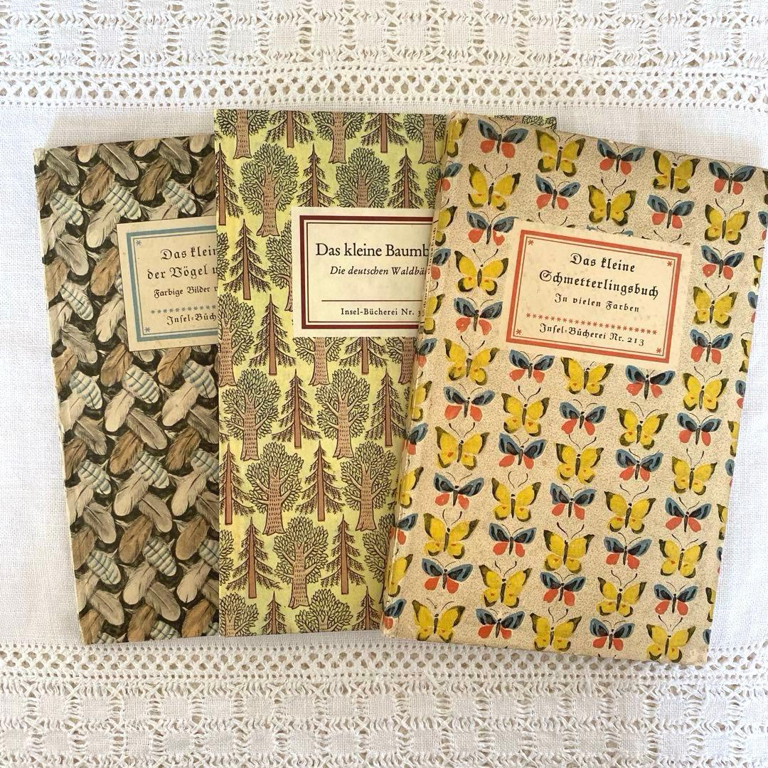 人気３冊　インゼル文庫まとめ売り　蝶　鳥　木　図鑑　洋書　古書