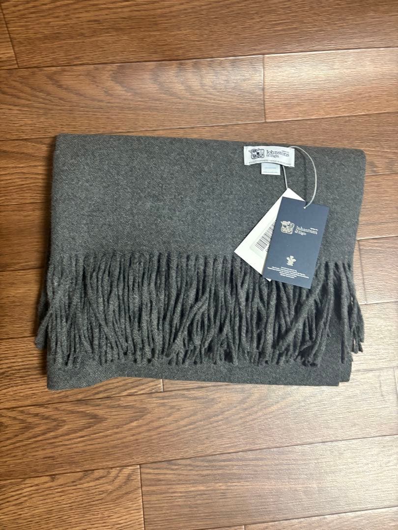 デ*ン様 大判ストール　ジョンストンズ カシミヤ 100%マフラ グレー　未使用