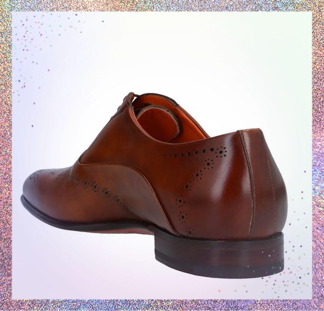 【新品】サントーニ★限定1足★世界の一流品レザーシューズ茶24.5cm