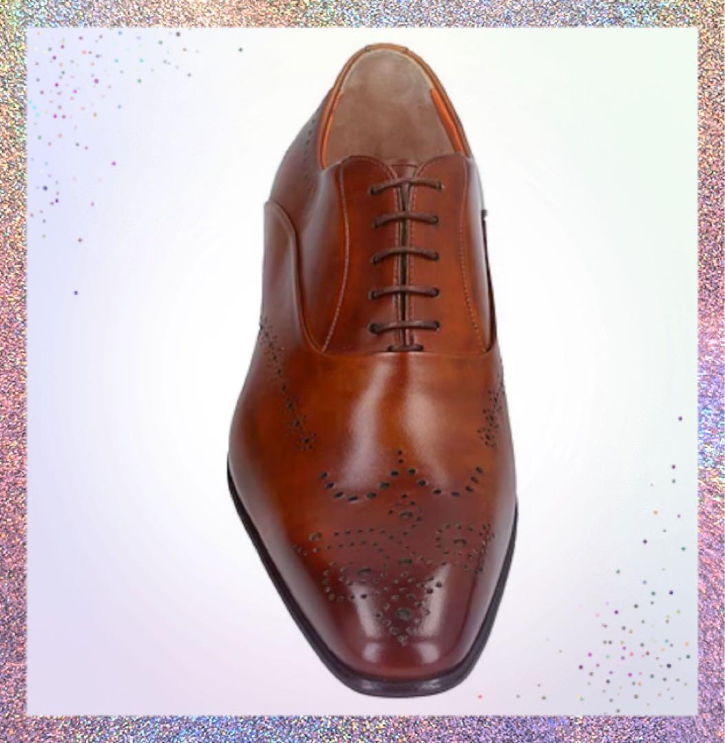 【新品】サントーニ★限定1足★世界の一流品レザーシューズ茶24.5cm