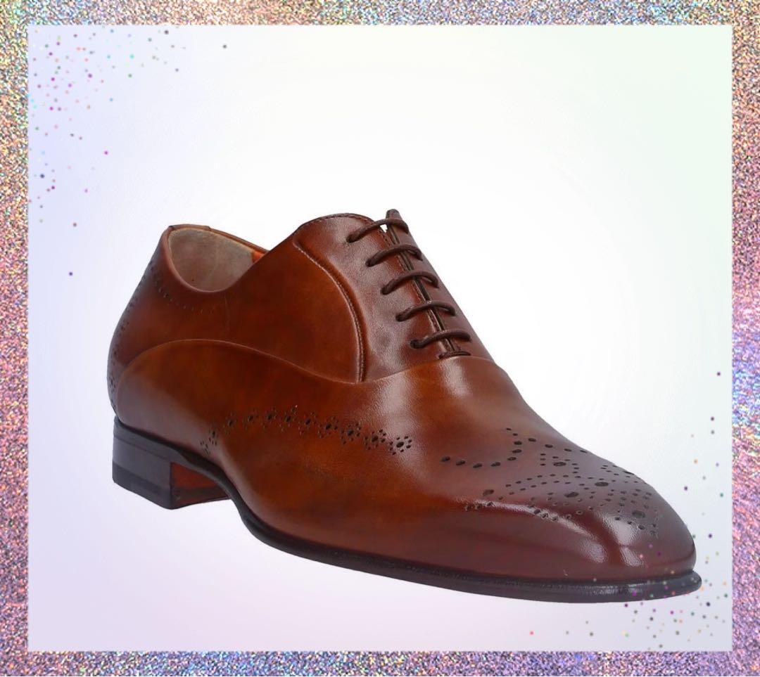 【新品】サントーニ★限定1足★世界の一流品レザーシューズ茶24.5cm
