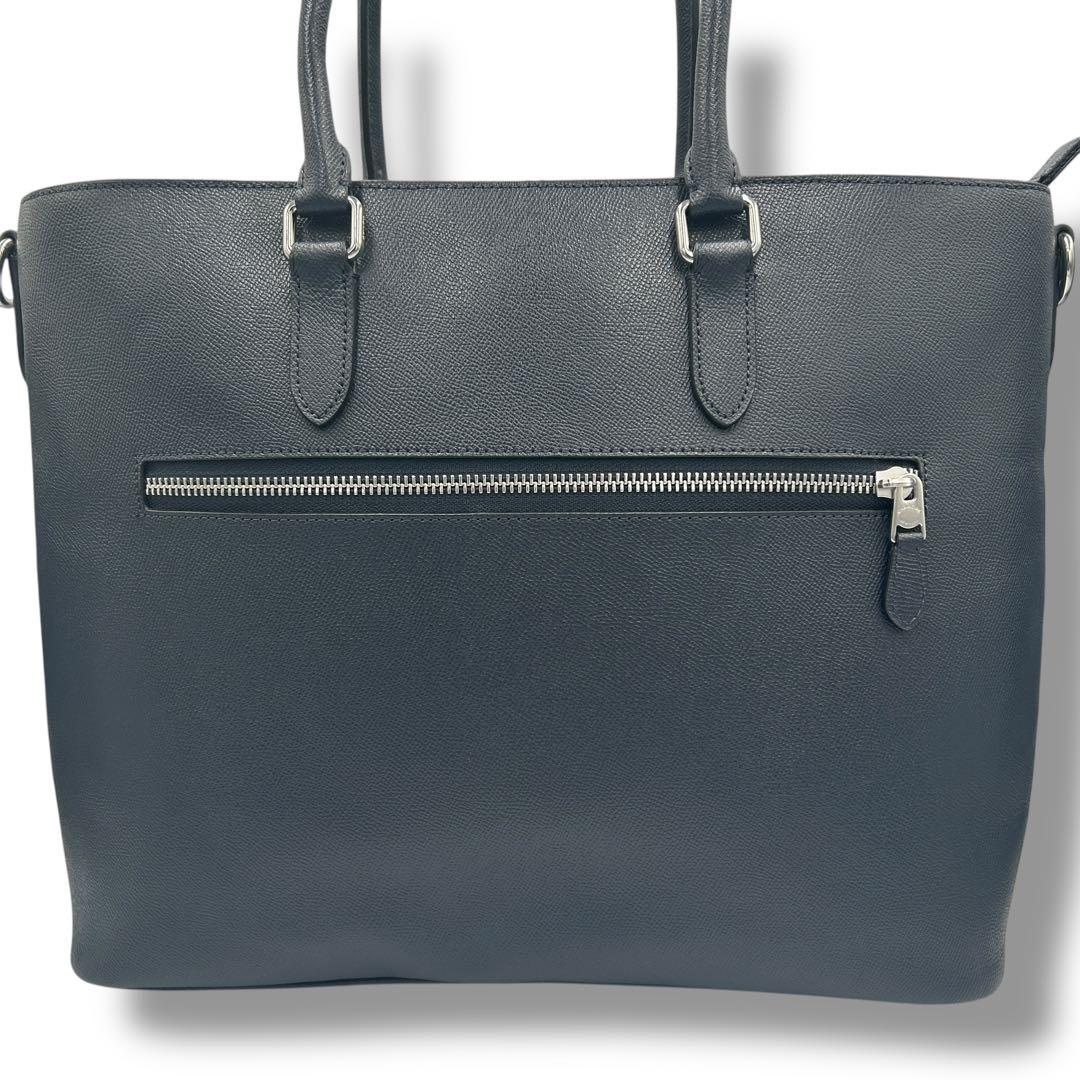 ☆美品☆【COACH】ベケット トートバッグ レザー ビジネス ネイビー