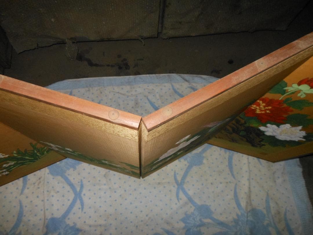 しじみん　屏風　中国絵画？　幅140㎝　高さ89㎝　(348)