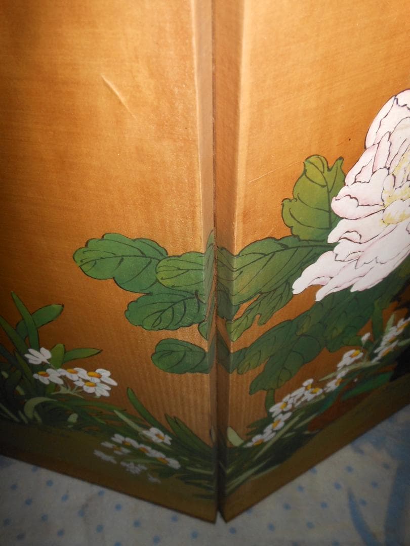 しじみん　屏風　中国絵画？　幅140㎝　高さ89㎝　(348)