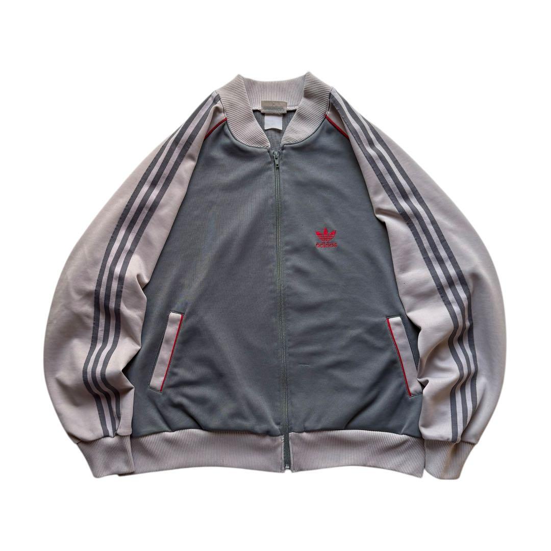 80s adidas トラックジャケット 台湾製 XL グレー