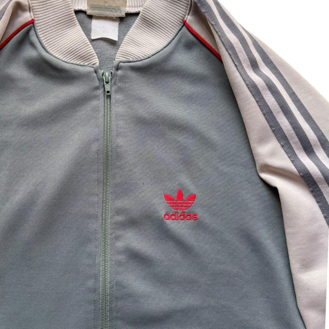 80s adidas トラックジャケット 台湾製 XL グレー