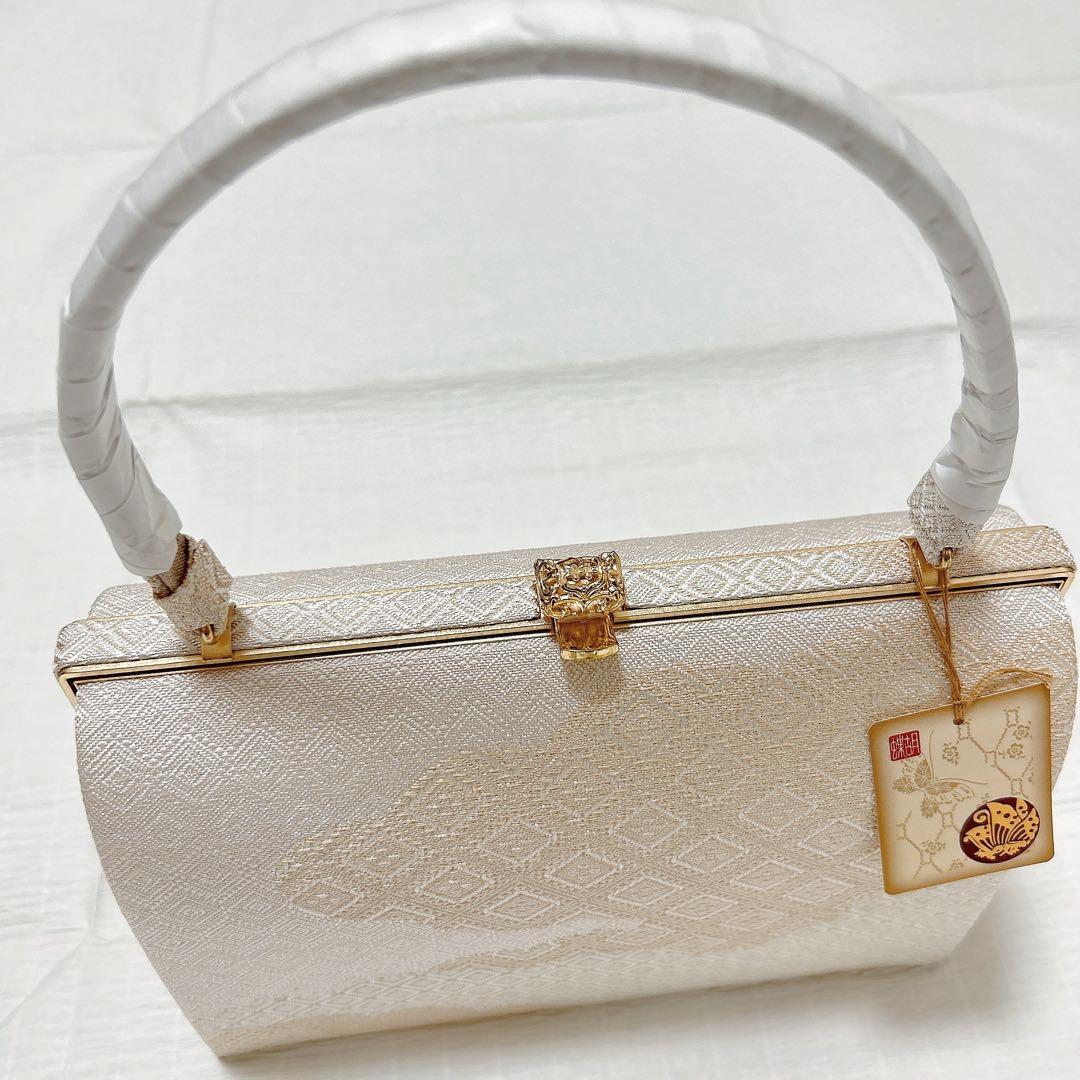 【アップルパイ⭐︎⭐︎⭐︎】神田胡蝶　和装バッグ　フォーマル　正絹　金糸　礼装