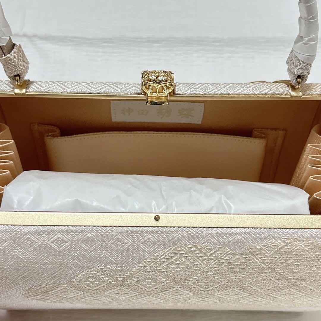 【アップルパイ⭐︎⭐︎⭐︎】神田胡蝶　和装バッグ　フォーマル　正絹　金糸　礼装