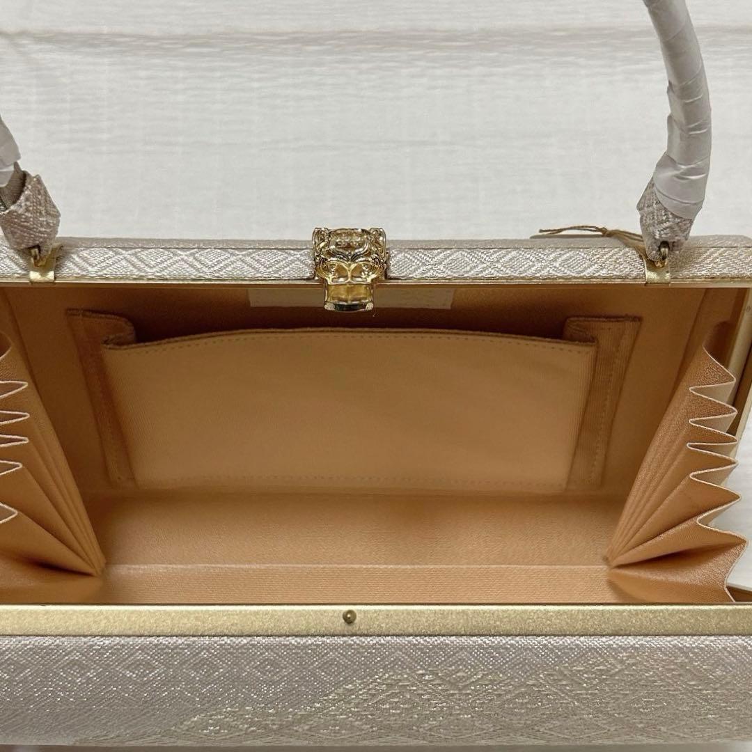 【アップルパイ⭐︎⭐︎⭐︎】神田胡蝶　和装バッグ　フォーマル　正絹　金糸　礼装