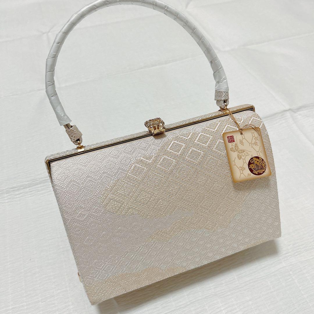 【アップルパイ⭐︎⭐︎⭐︎】神田胡蝶　和装バッグ　フォーマル　正絹　金糸　礼装