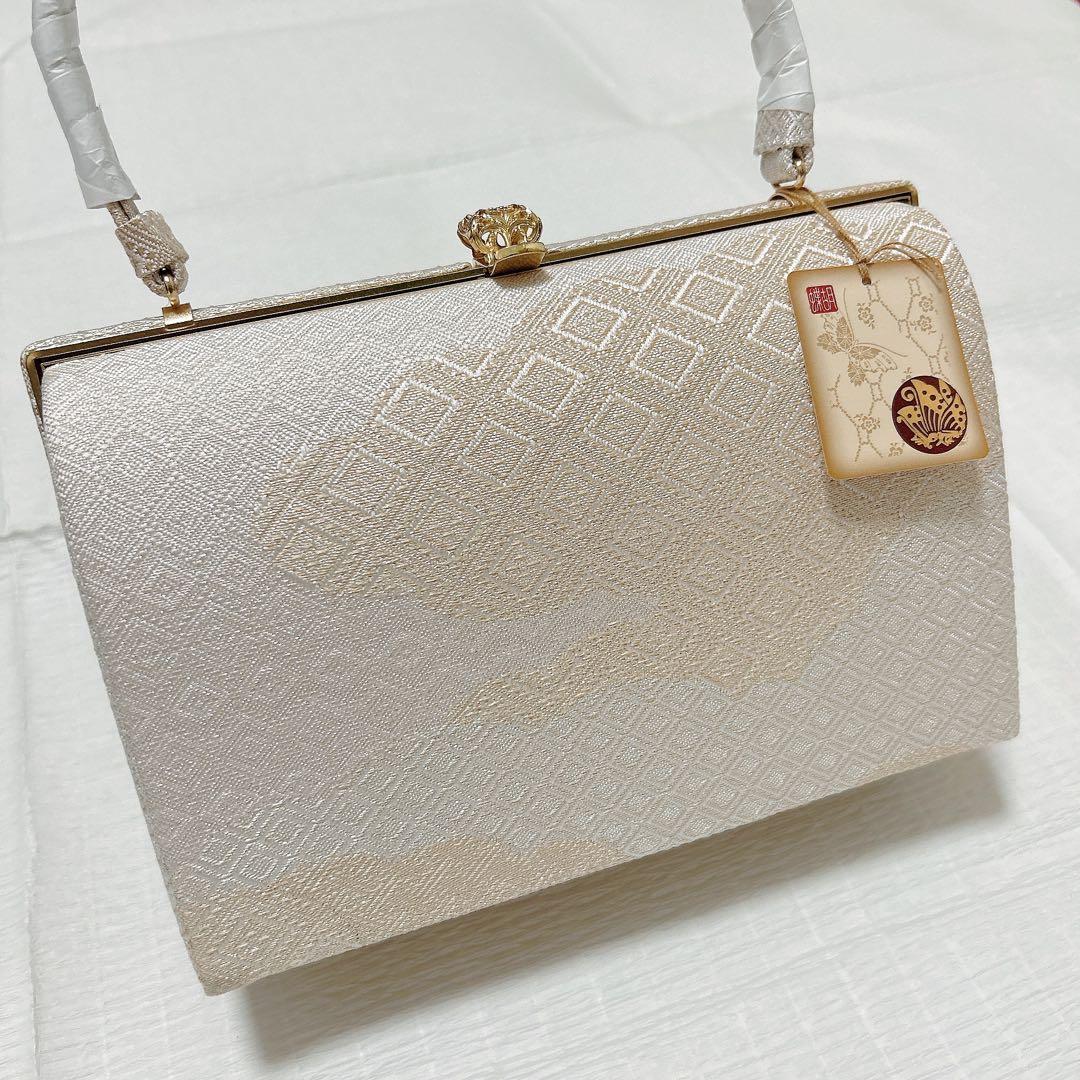 【アップルパイ⭐︎⭐︎⭐︎】神田胡蝶　和装バッグ　フォーマル　正絹　金糸　礼装