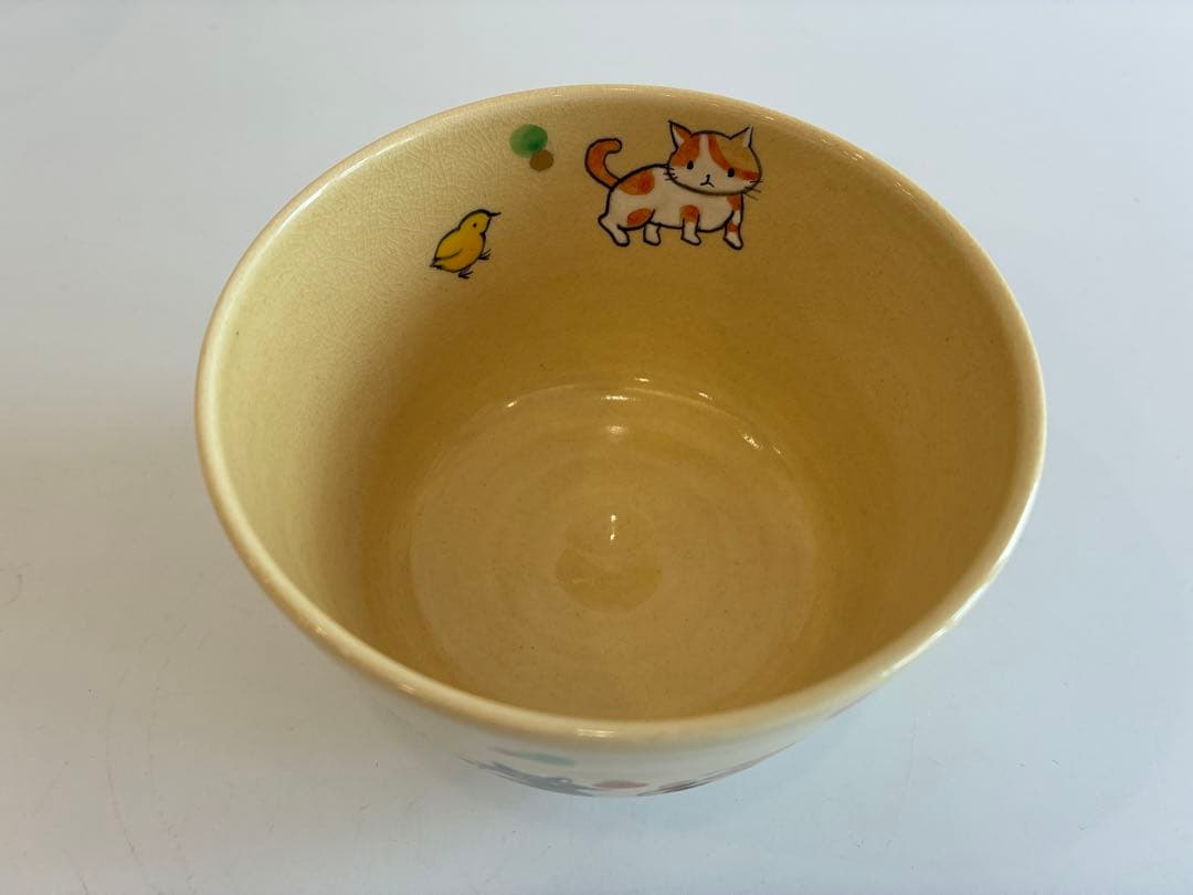 猫の絵　抹茶 茶碗 茶道具
