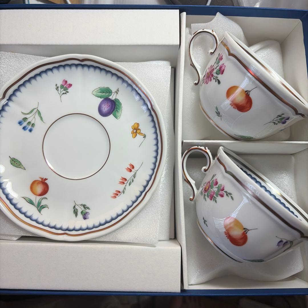 リチャードジノリ　イタリアンフルーツ　カップソーサー2客