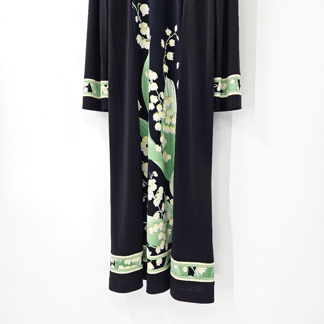 【試着のみ】レオナール　カンカン　ハイネック　ワンピース　フラワー　2023