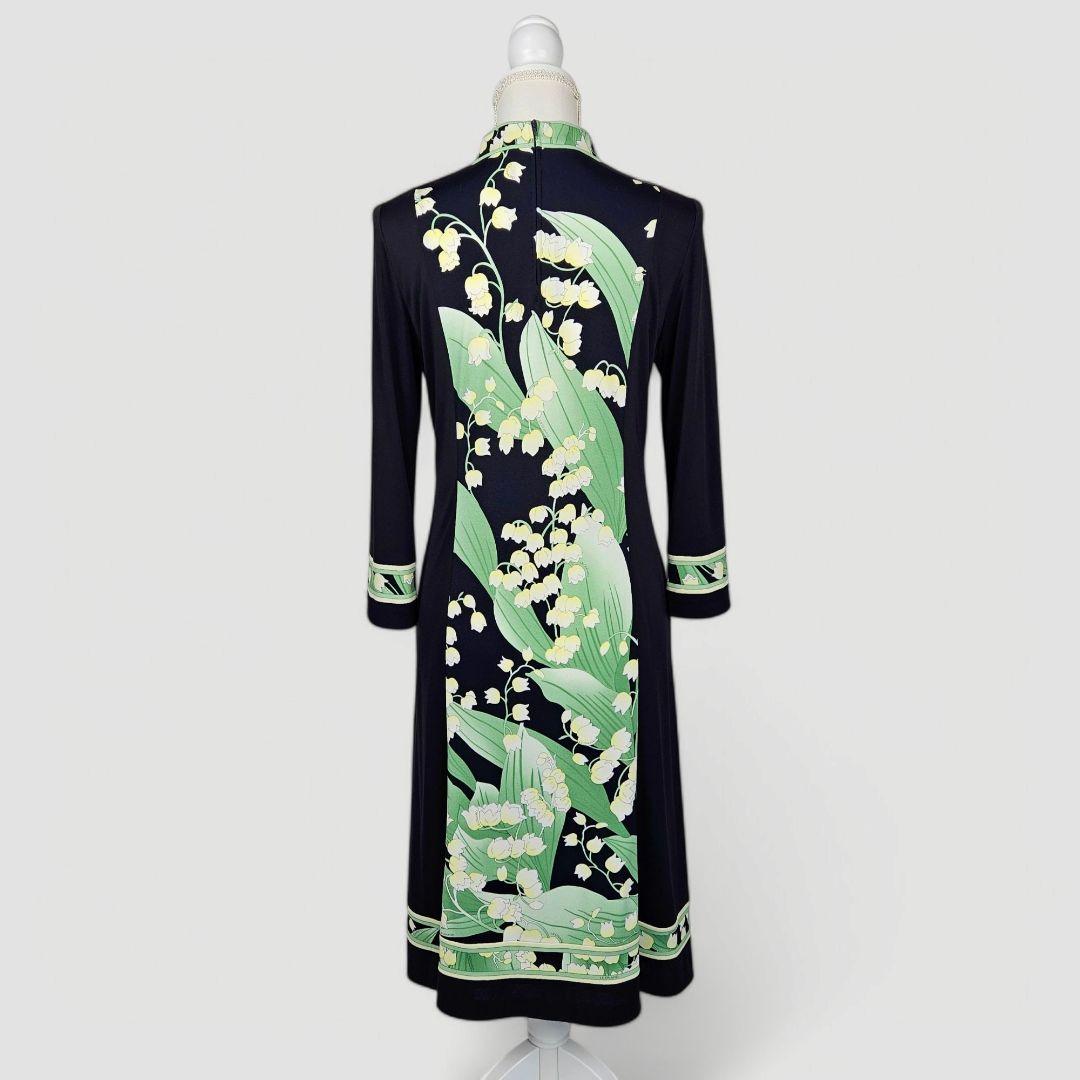 【試着のみ】レオナール　カンカン　ハイネック　ワンピース　フラワー　2023