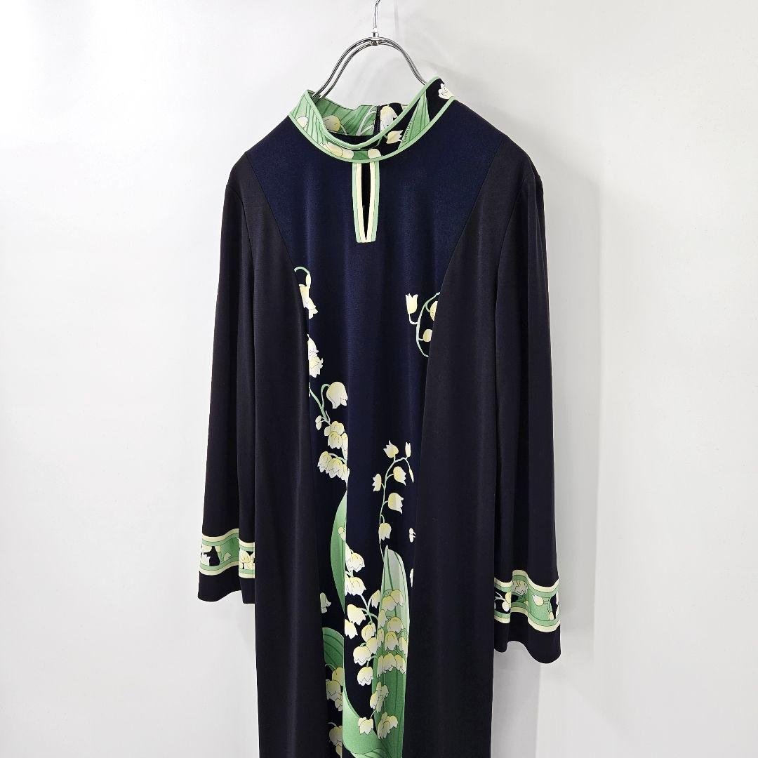 【試着のみ】レオナール　カンカン　ハイネック　ワンピース　フラワー　2023